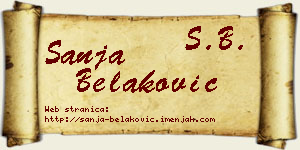 Sanja Belaković vizit kartica